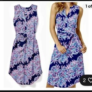 Lilly Pulitzer Blue and Pink Halter Sundress